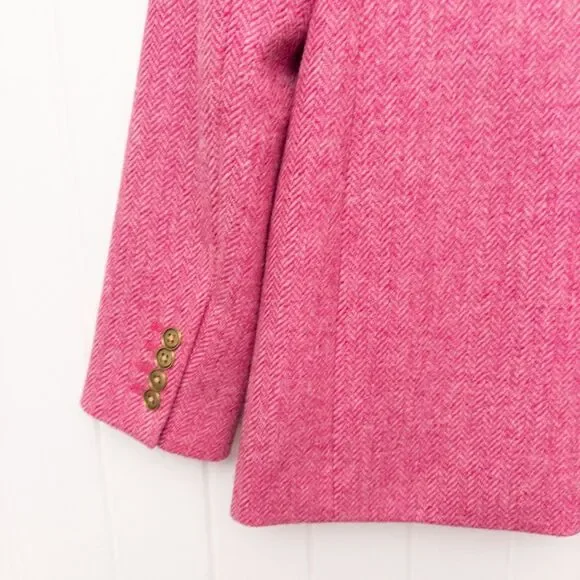 J. Crew Bristol Blazer in Pink English Wool Herringbone Size 4 - Picture 11 of 12